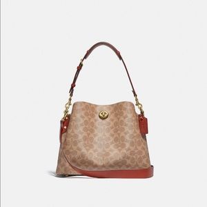 COACH Signature Coated Canvas Willow Shoulder Bag